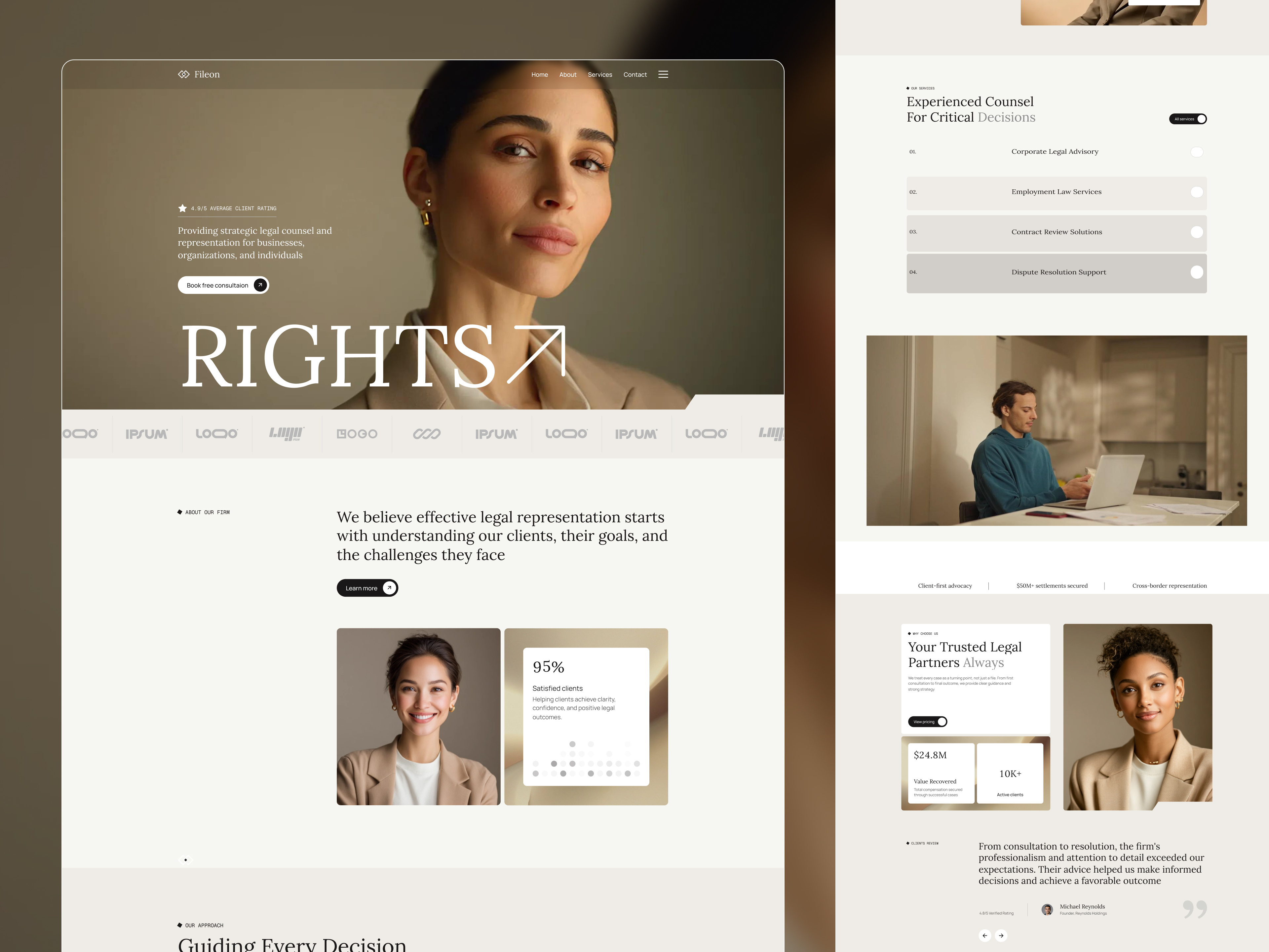 Legal Services Website | Modern UI/UX for Law Firms