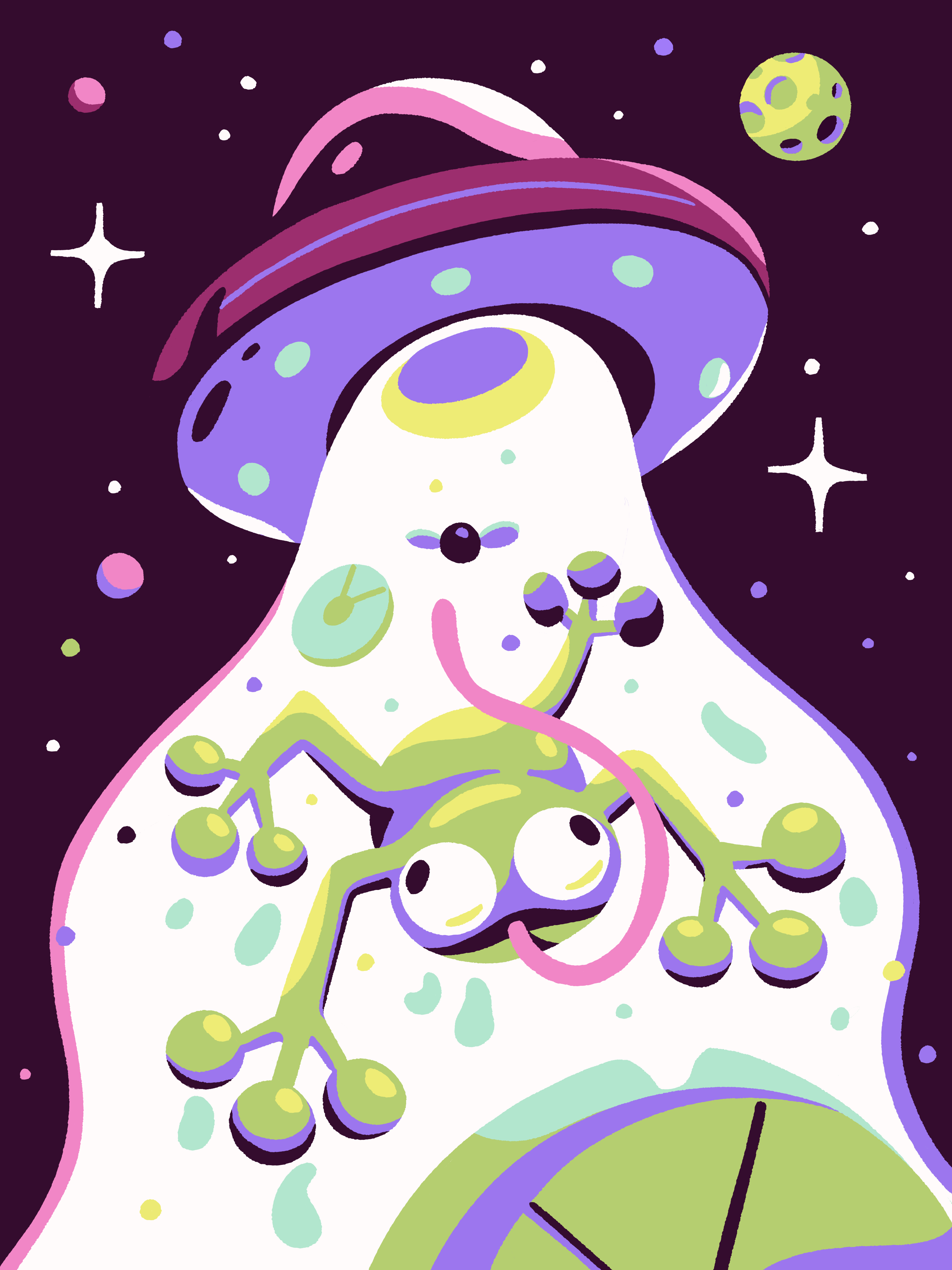 Frog Abduction 2d abduction art character frog illustration space ufo
