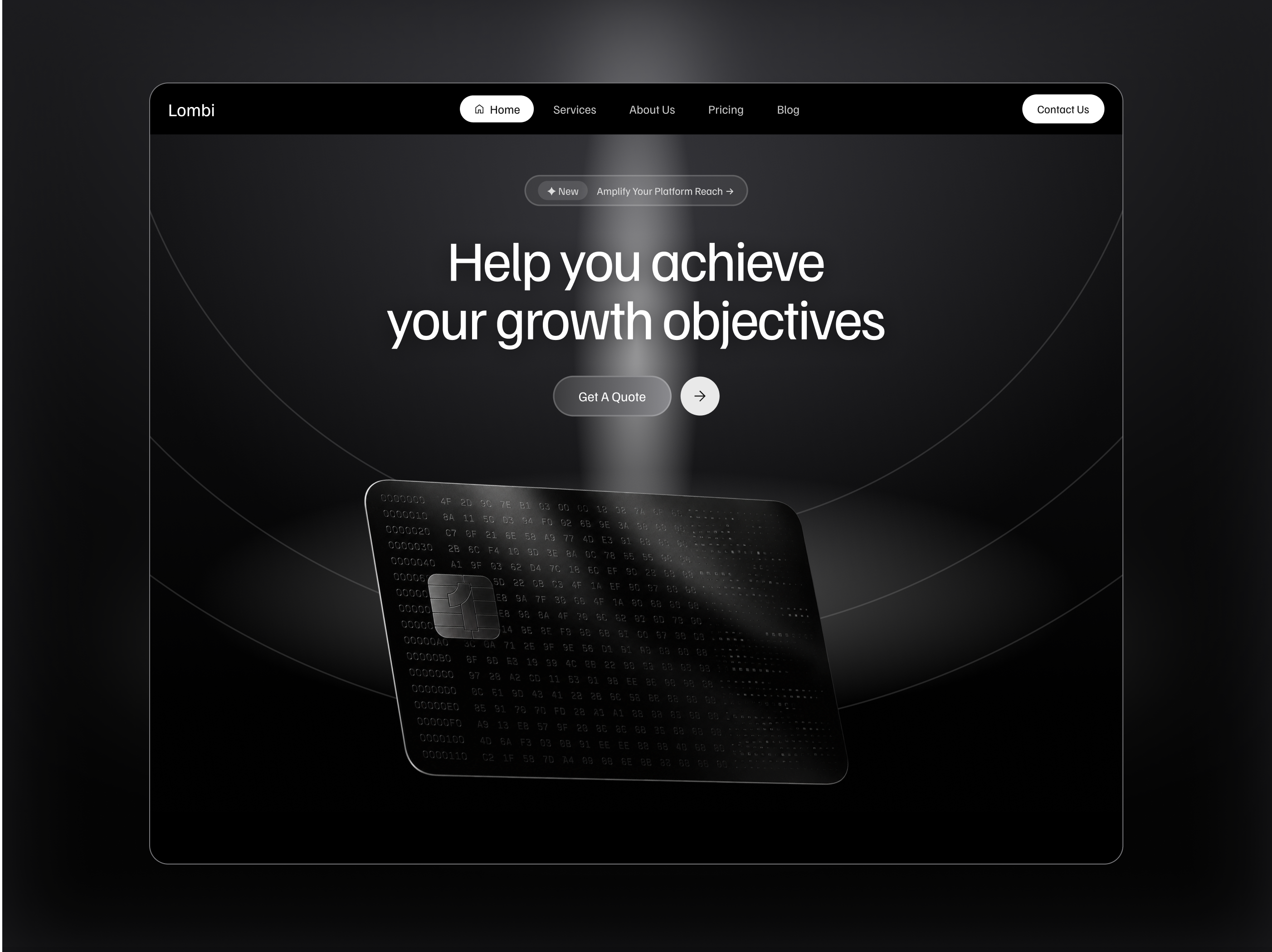 Lombi — AI Finance Landing Page 3d design ai artificial intelligence banking business finance dark ui finance financial platform financial services fintech landing page payment card product design saas startup technology ui design ux design web design website