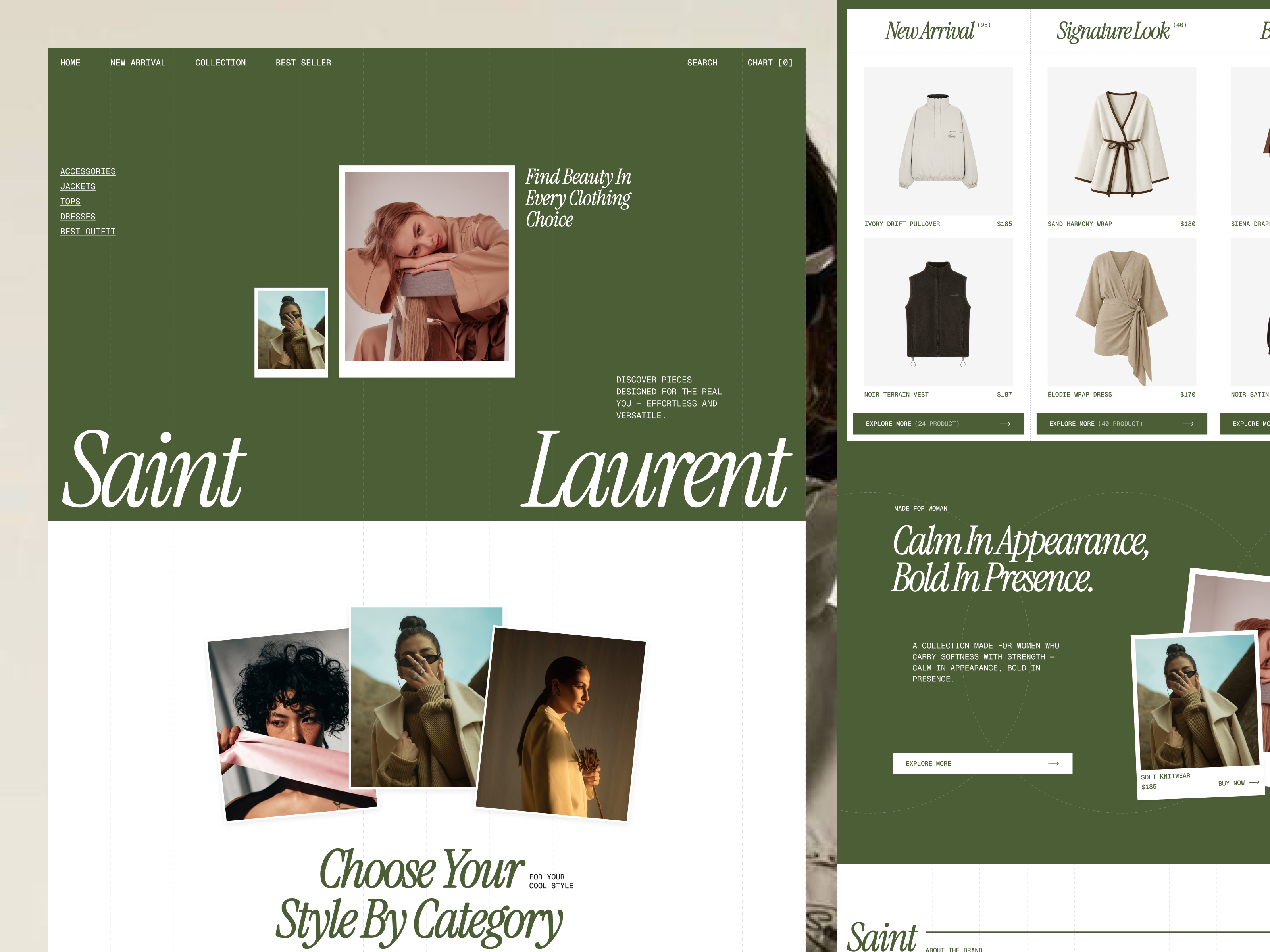 Saint Laurent - Fashion Ecomerce Website 10am space bold brand clean cloth collections editorial elegant essentials fashion homepage landing page layout luxury motion web design website
