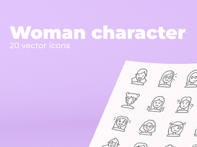 Woman icon. Faces of female characters 8 march emoji girl avatar girl face icons perfect pixel woman woman character woman icon women day