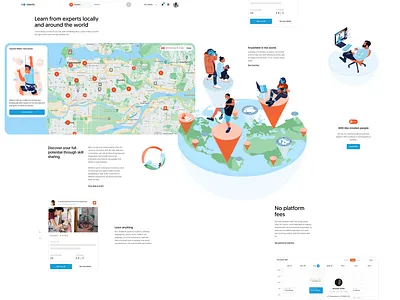 Clascity landing page branding classes education illustration landing page marketplace study ui ux web