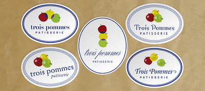 Logo designs for Trois Pommes Patisserie branding design graphic design logo