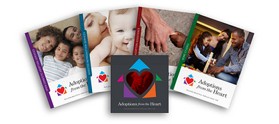 Logo design & collateral for Adoptions from the Heart advertising branding brocures collateral design graphic design illustration logo