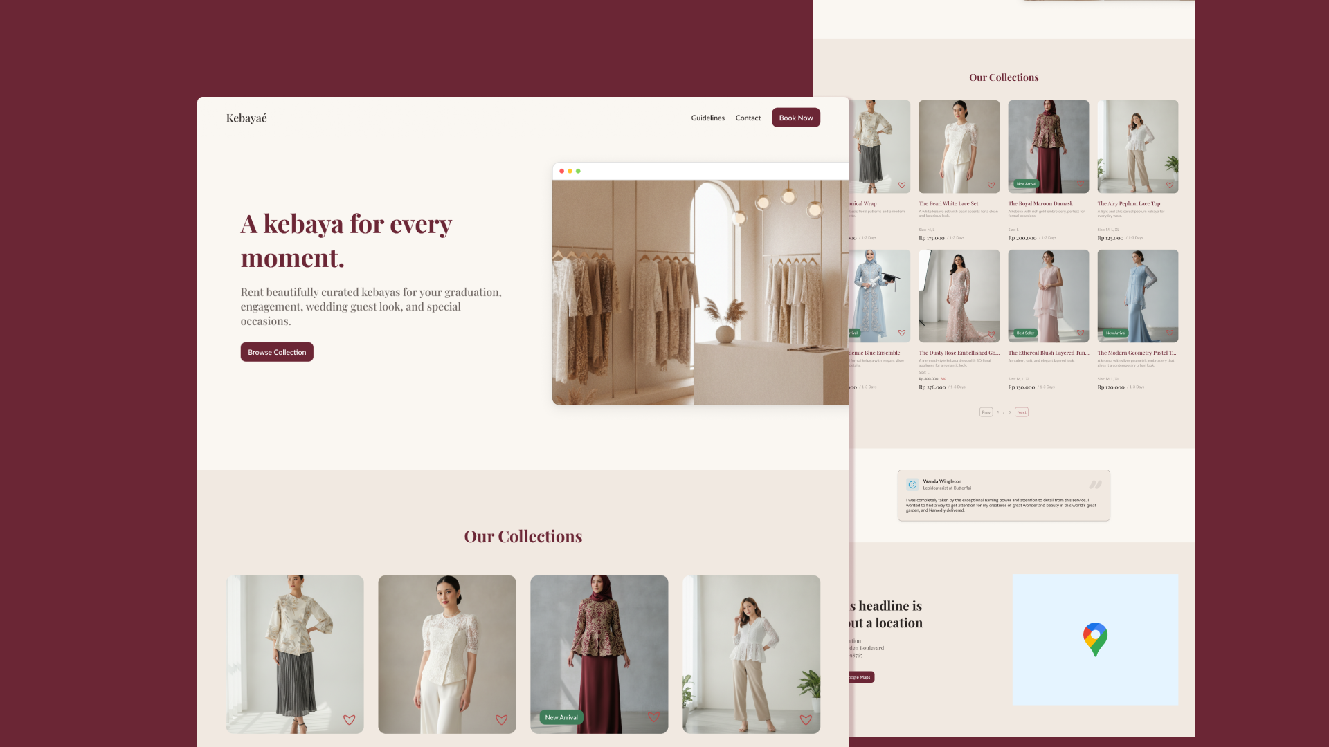 Kebayaé — A Modern Kebaya Rental Website company profile fashion figma kebaya rental website responsive ui ui design ux ux design web design website