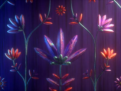 Flowers 3d animation c4d design flowers icons illustration magic plants pots render vago