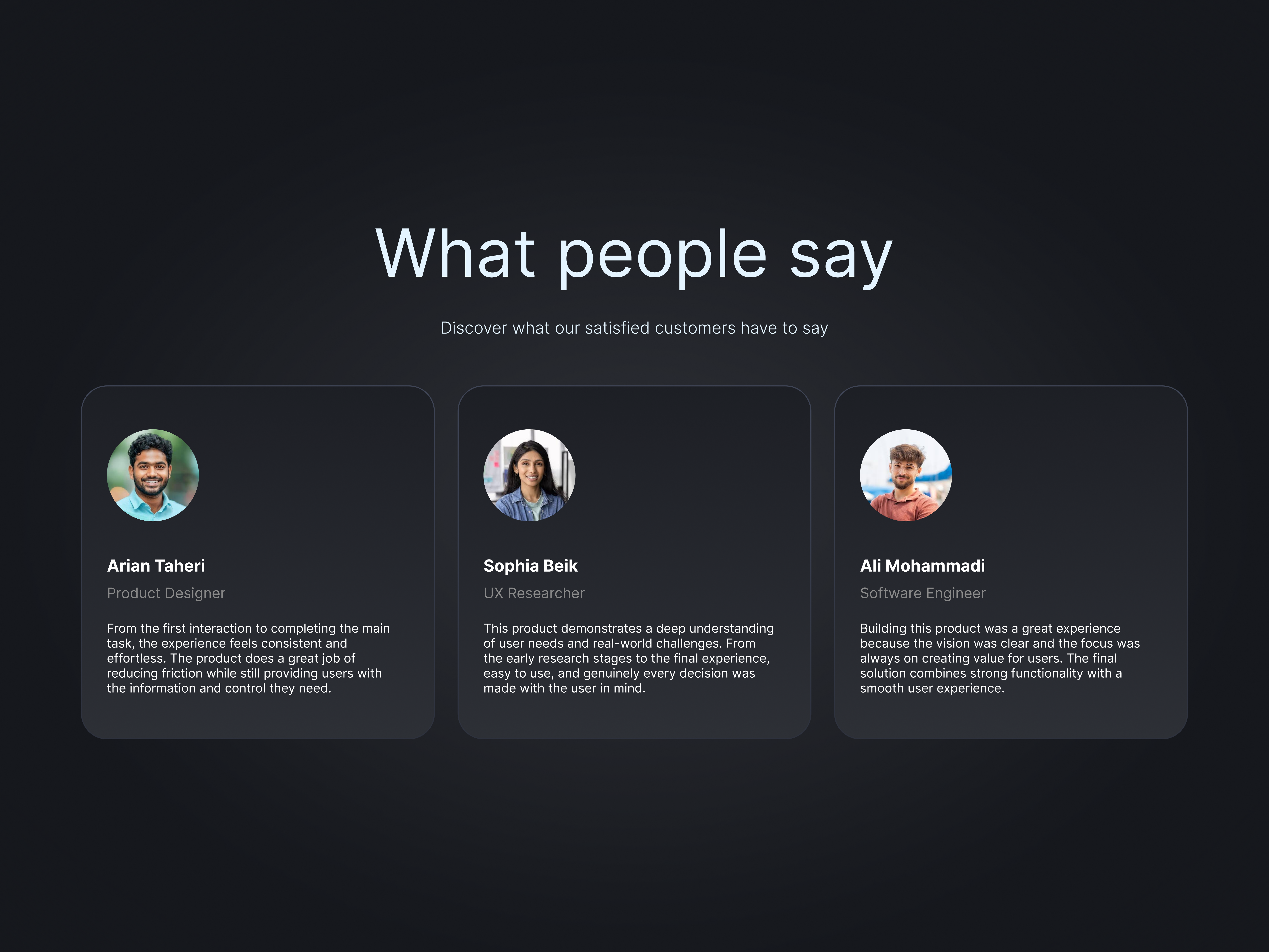 Customer Testimonials cloud storage product design saas testimonial ui testimonials ui web design