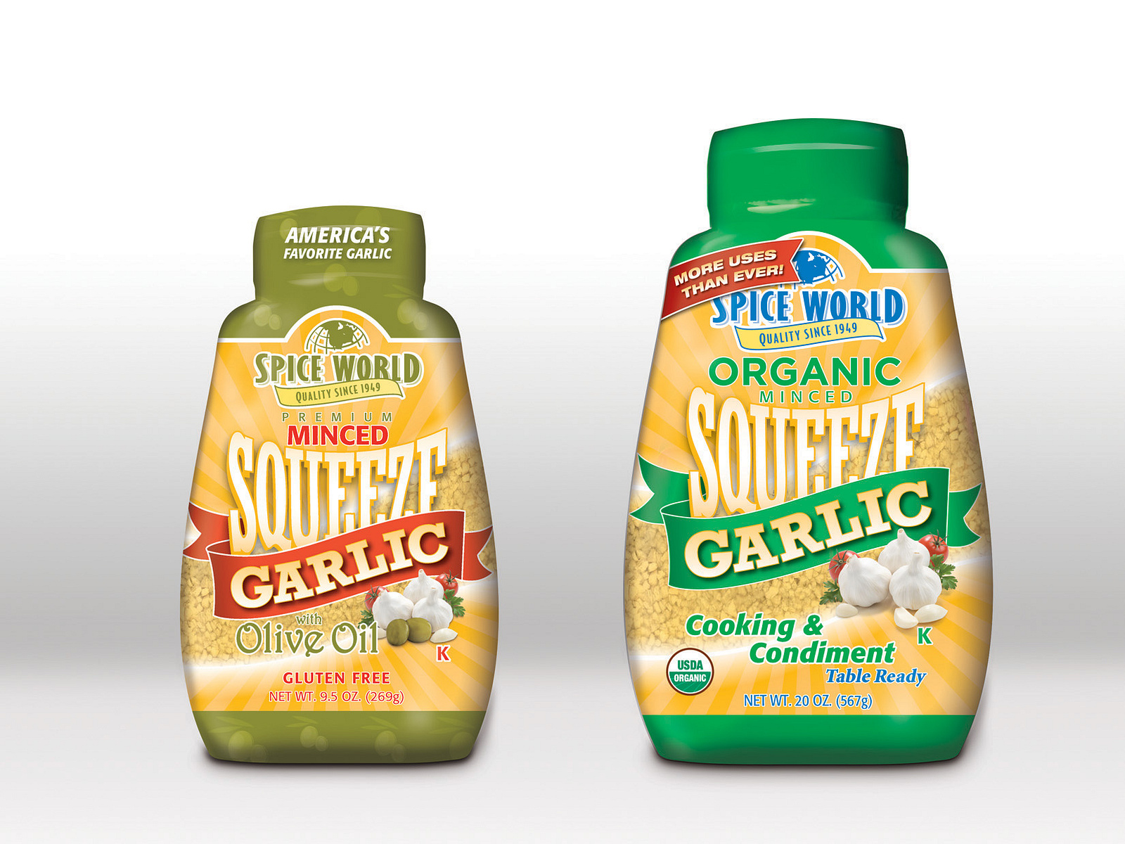 Spice World "Squeeze Garlic" Packaging by Joseph on Dribbble
