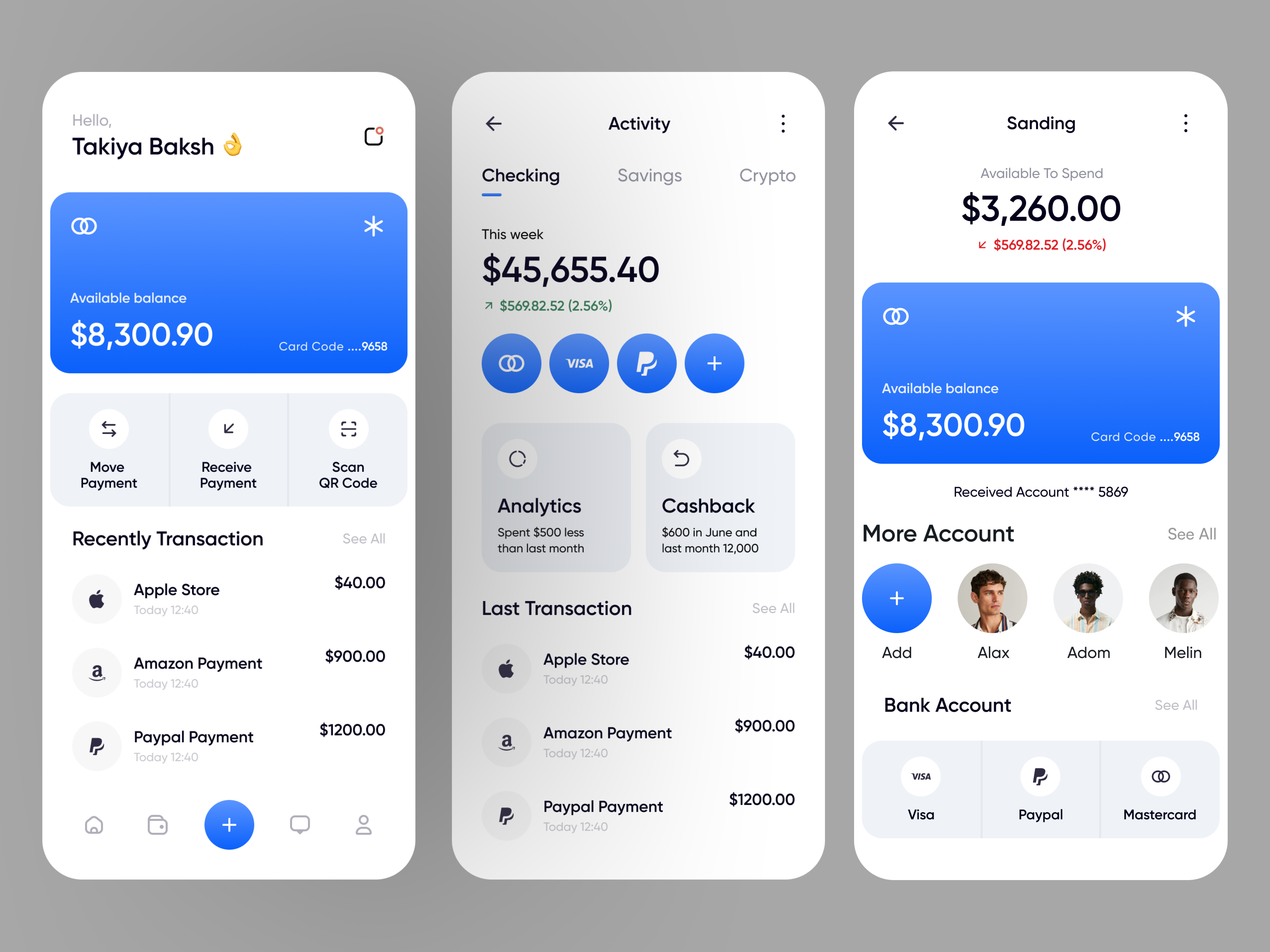 Fintech Mobile App — Payments, Cards & Transactions banking dashboard bankingapp card management dashboard dashboard ui digital wallet finance financial fintech fintech app ios mobile app modernui money transfer paymentui personal finance product design spending analytics transaction ui wallet app