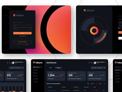 Halcyon cybersecurity dark mode motion product design ui ui design ux ux design web design website