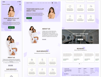 A responsive web page for a beauty store design product design ui uiux