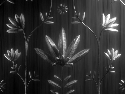 Dark flowers 3d animation c4d dark design flowers illustration magic plants pots vago