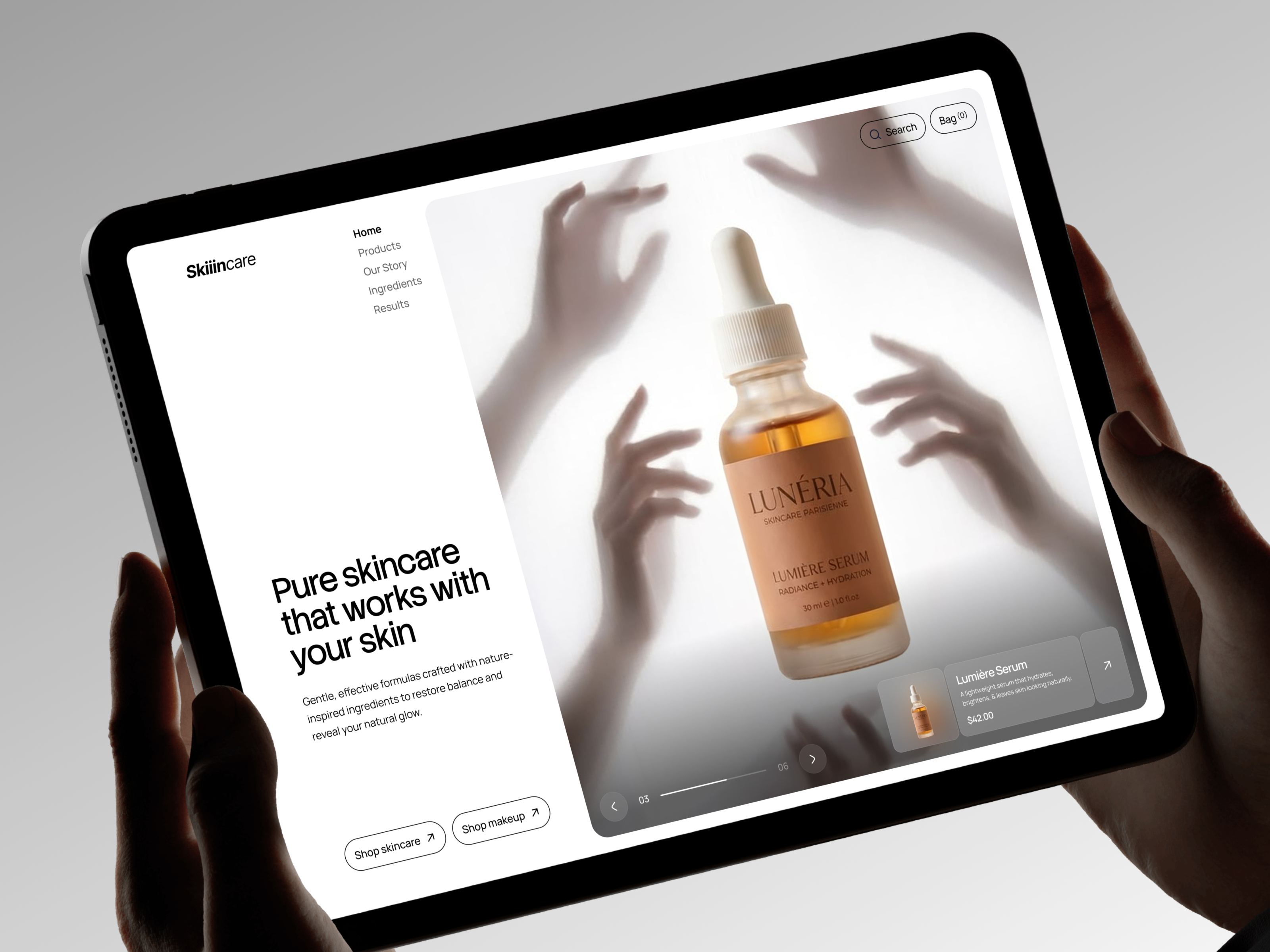 Skincare eCommerce Website UI | Beauty & Cosmetic Landing Page beauty brand website beauty ecommerce beauty landing page beauty product design beauty ui beauty website cosmetic brand cosmetics website d2c website ecommerce ui ecommerce website personal care website product website skincare brand design skincare ecommerce skincare landing page skincare product page skincare ui skincare website web ui ux