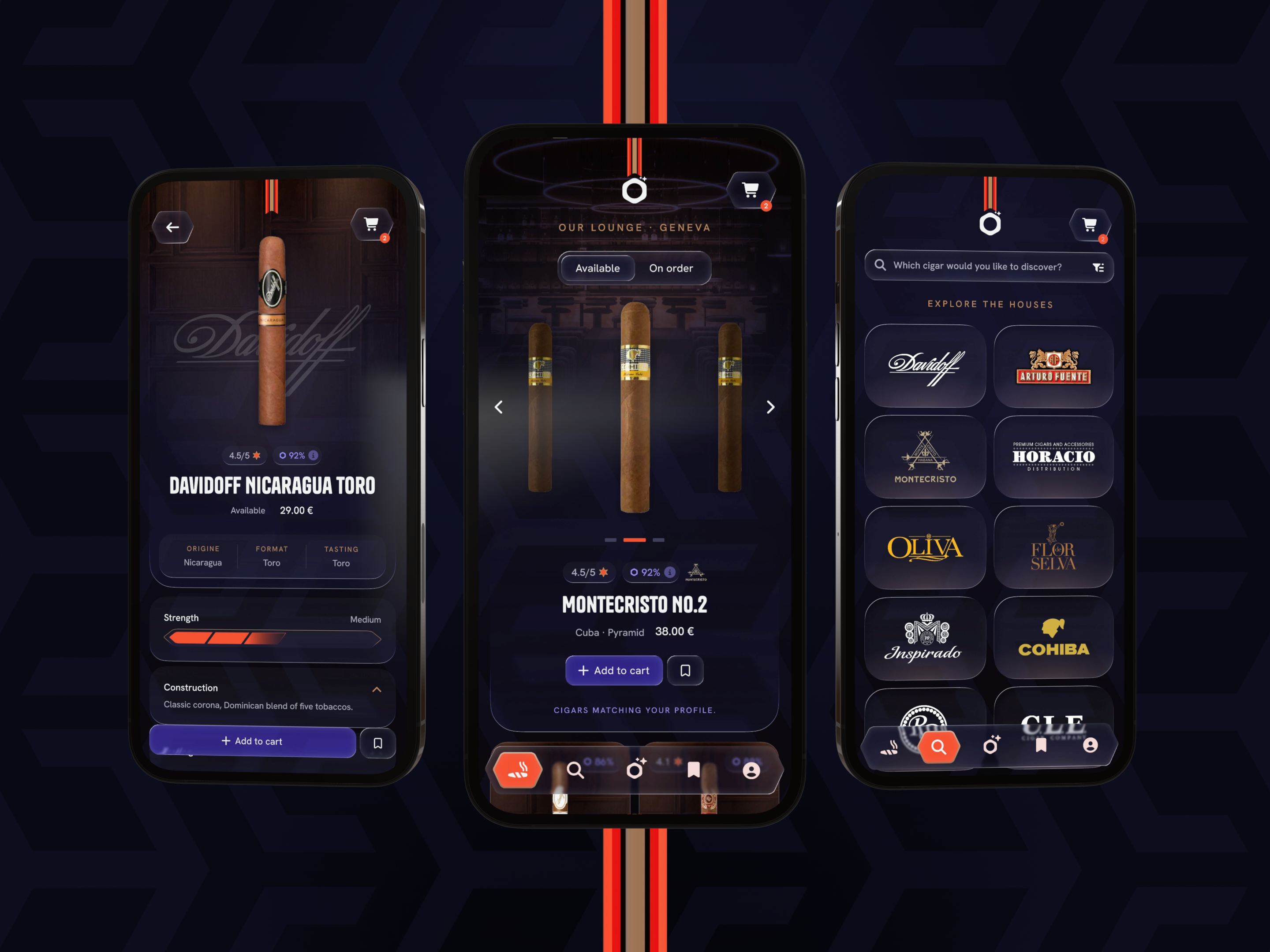 Cigar Advisor ✦ Lounge Mobile App UI branding ui