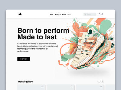 ADIDAS landing page redesign adidas concept dailyui design figma illustration ui ux webdesign