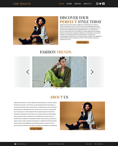 Chic Selects - Homepage branding design fashion graphic design ui web design