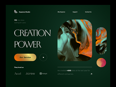 Concept of web design studio app branding design graphic design landind screen ui