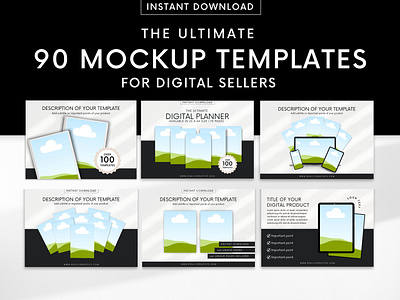 Etsy Mockup Templates for digital sellers design digital sellers ebook templates etsy templates graphic design mockup templates