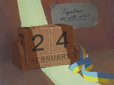 1 YEAR of the war art artist february illustration ukraine ukraine war victory war win