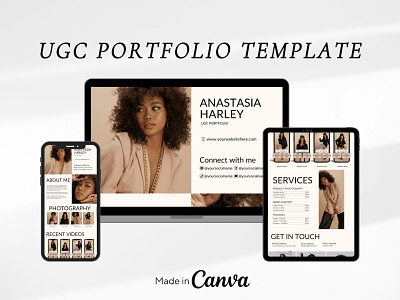 UGC Portfolio Template canva templates canva website template ugc portfolio user generated content