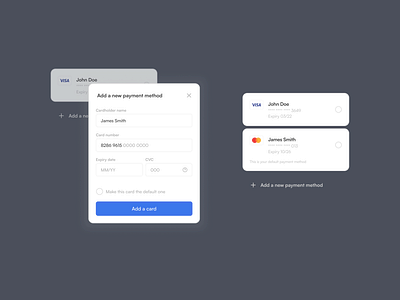 Add a payment method app component credit card payment payment method ui