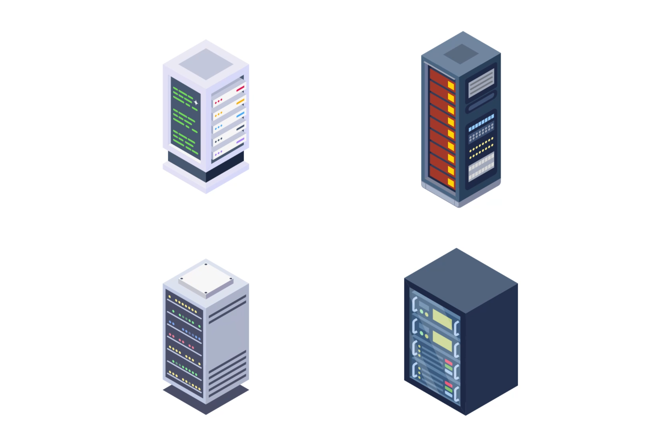 Server Rack Animations ai animation chip cloud computer data information internet isometric rack server technology vector web