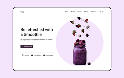 Smoothie Order Landing Page design ui ux