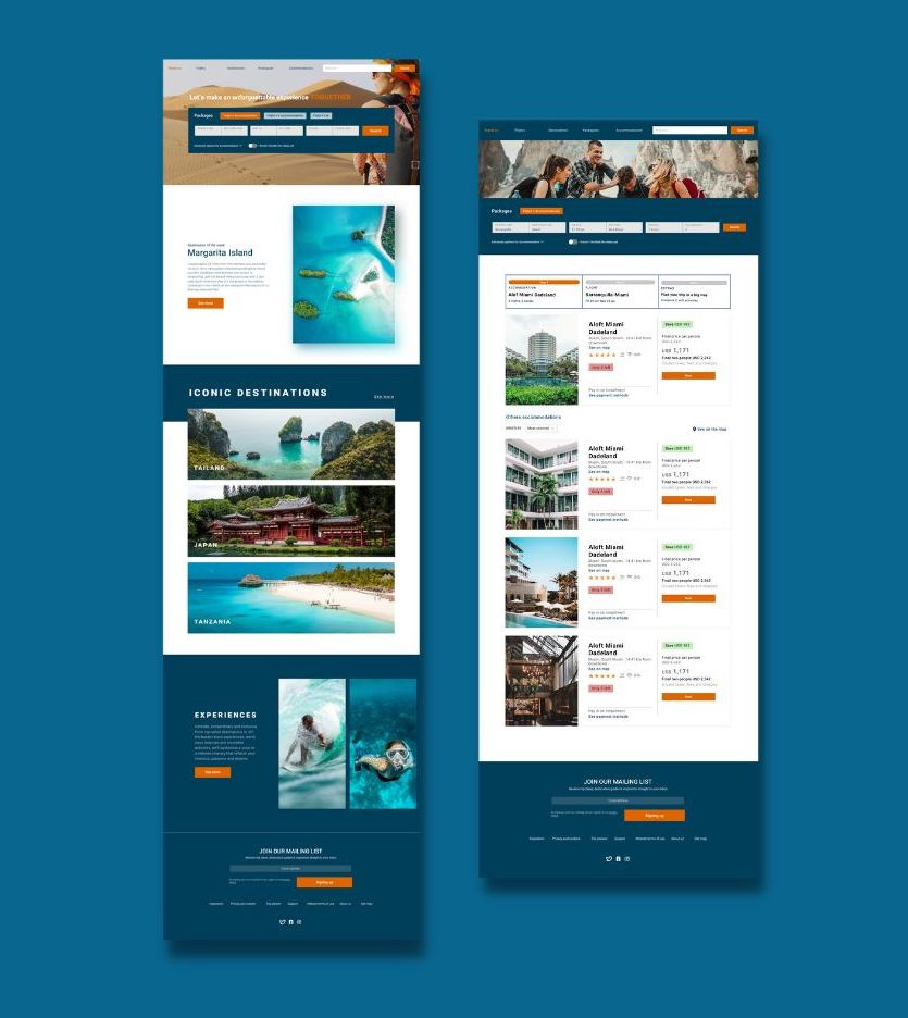 Travel website design desingn ui ux