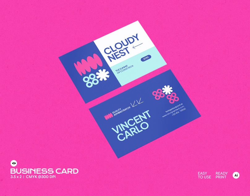 Bold Geometrics Business Card branding business business card company design marketing profile solasome template