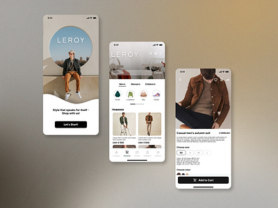 A clothing store - e-commerce App app clothing design e commerce figma mobile mobile design shop typography ui uiux user interface