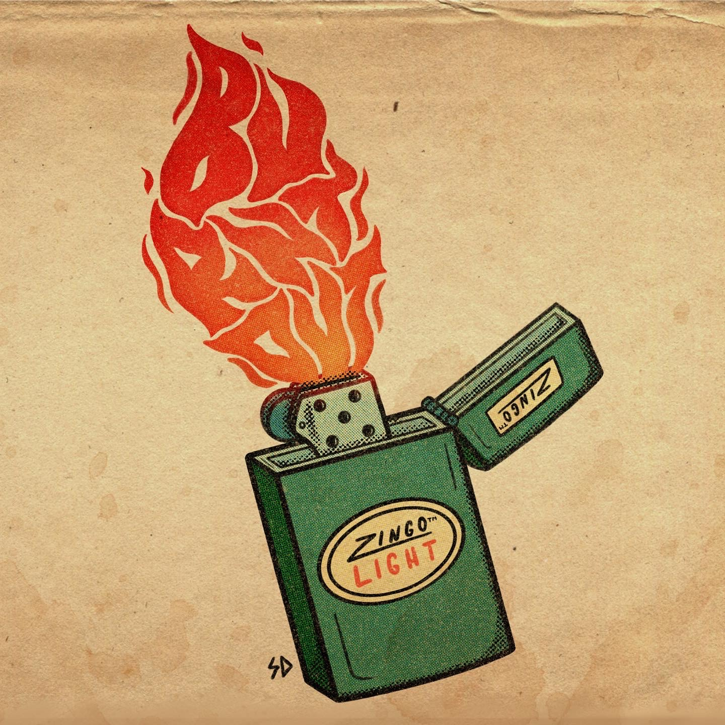 Burnt out art art style artist artwork burn out digital art digital artwork digital drawing digital illustration distressed drawing fire flames halftone illustration lettering lighter paper procreate texture