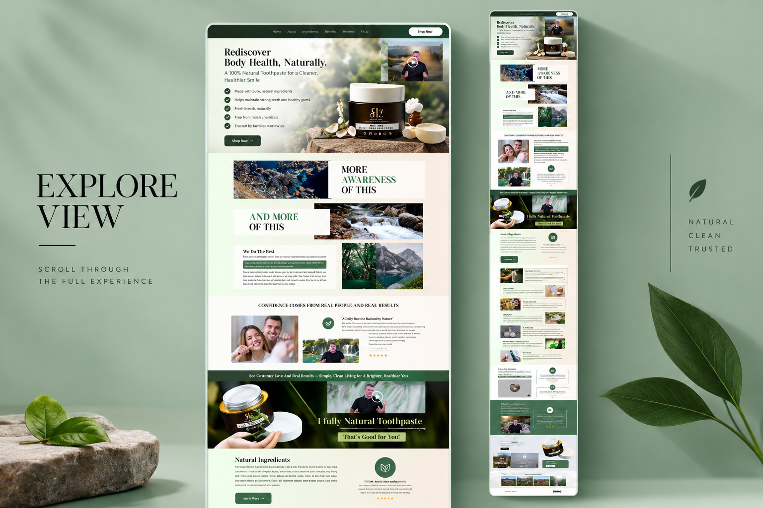 Web UI & UX Of Natural Oral Care branding graphic design ui