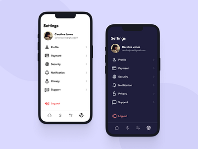 Fintech Settings Page - Daily UI #007 app daily007 dailyui design fintech mobile app ui uxui