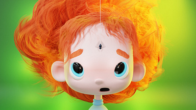 redhead 3d 3dcharacter 3dmodel animation blender branding characters design graphic design illustration logo motion graphics ui