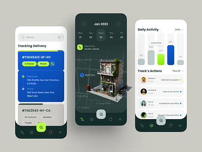 Delivery Service Mobile App admin analytics app courier delivery design interface ios map mobile shipping tracking ui user ux