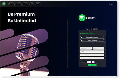 Daily UI Challenge #DailyUI Challenge 001 Sign Up dailychallenge dailyui design spotify ui