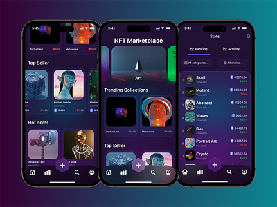 NFT App graphic design ui