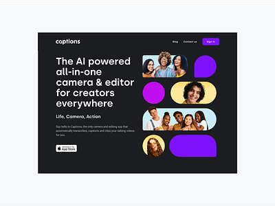 Captions - Homepage brand identity branding design graphic design illustration logo startup transcribe ui ux vector