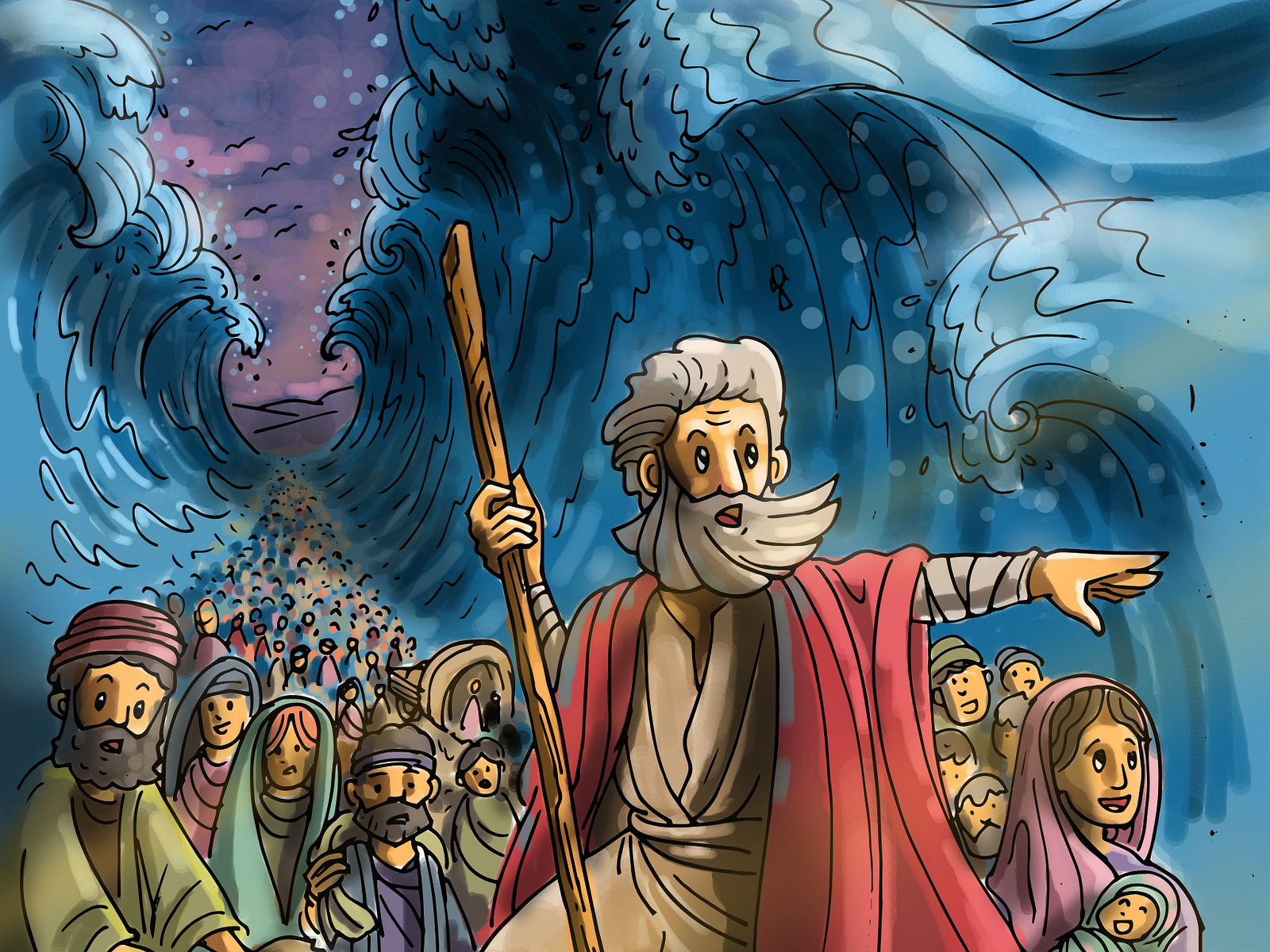 Crossing the Red Sea by Yongkris G. on Dribbble