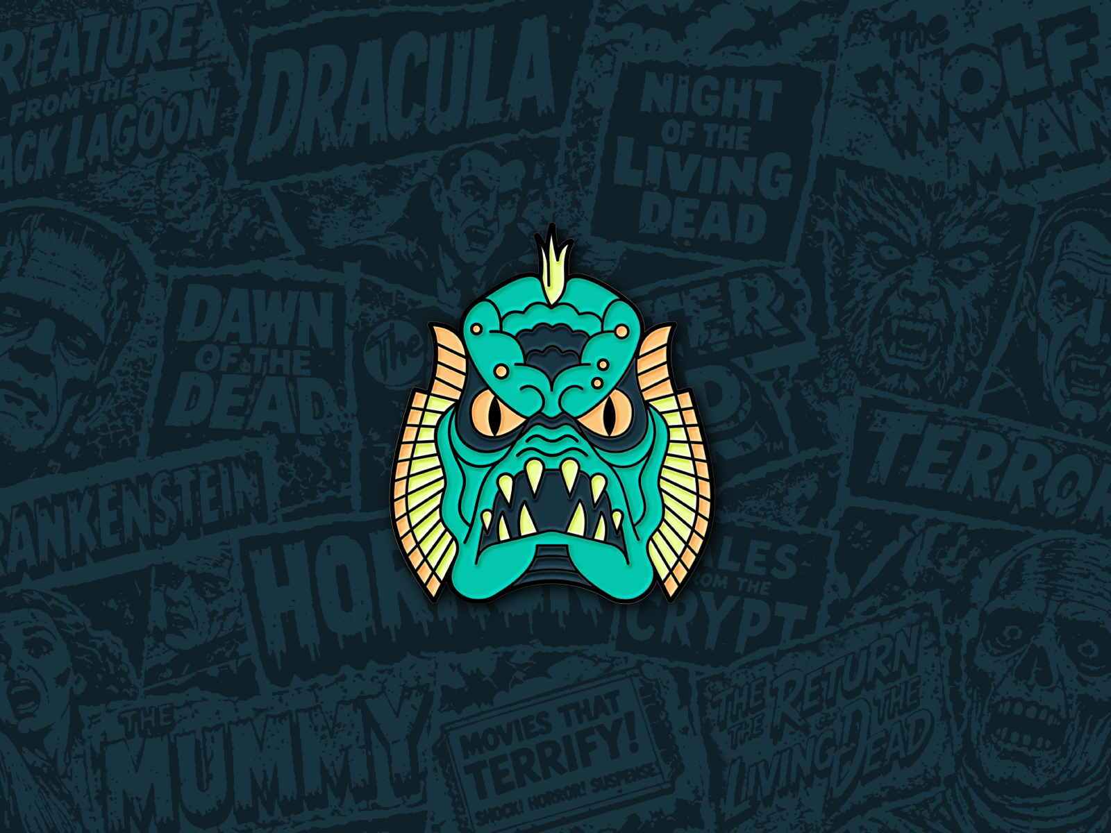 Gillman - The Monster Squad enamel pin 80s movies character design collectibles digital illustration enamel pin film art fright rags graphic design horror horror art illustration merchandise design movie art pin design pop culture product design the monster squad vector