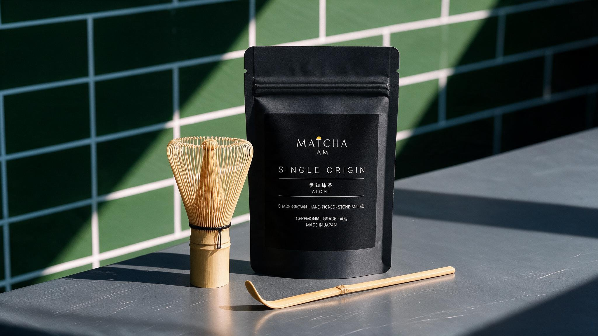 Matcha AM — Matcha Brand Identity & Packaging brand guidelines brand identity cafe branding logo design matcha matcha branding minimal branding packaging design product packaging tea packaging visual identity