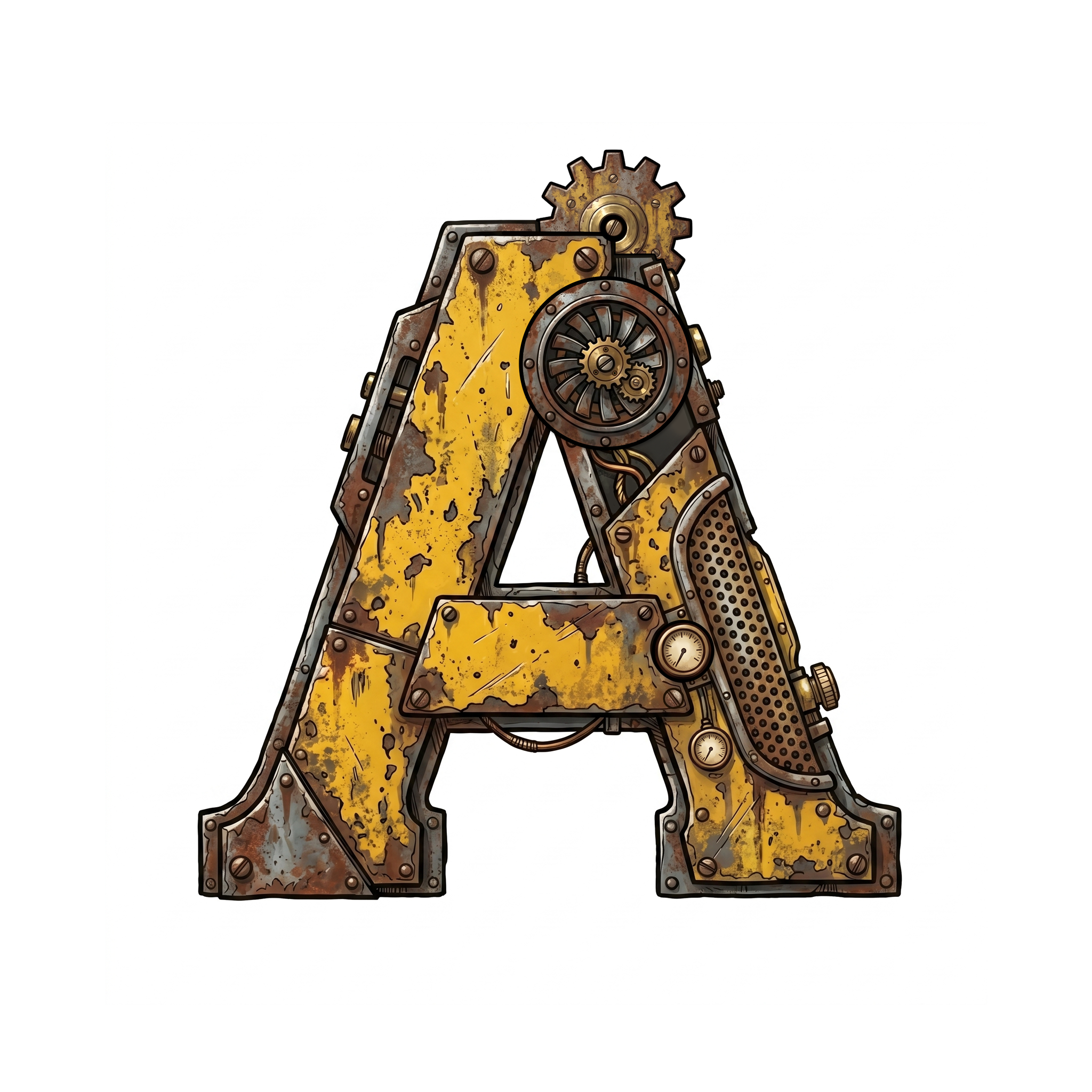 Letter A - Postapo Slot Icon bonus design digital art gambling game icon graphic design icon illustration logo mobile game online game online slot paint postapo rusty slot slot icon stylized texture westland