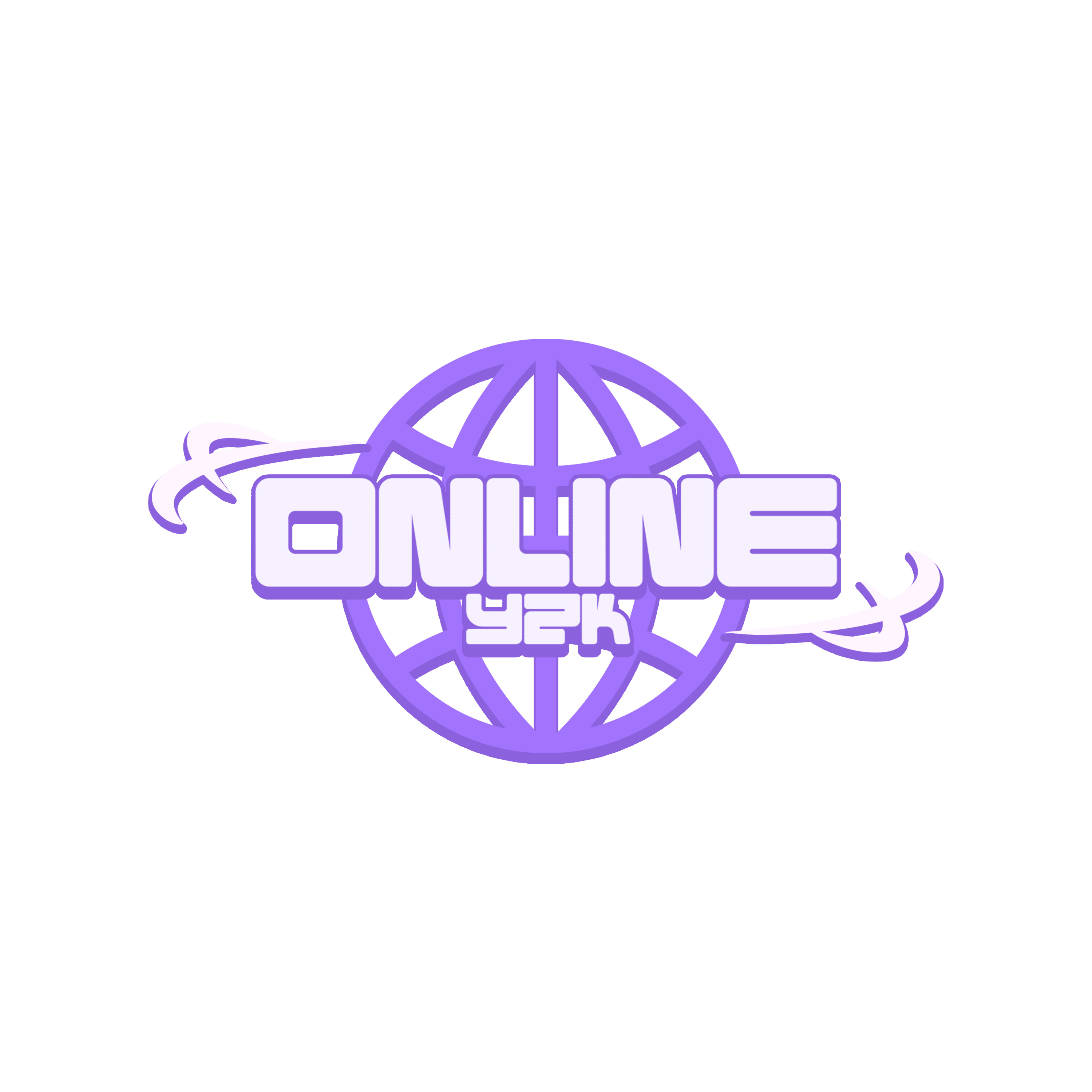 OnlineY2K 3d branding design graphic design illustration logo modern online purple typography vector y2k