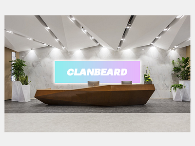 Reception area for client branding design interior typography