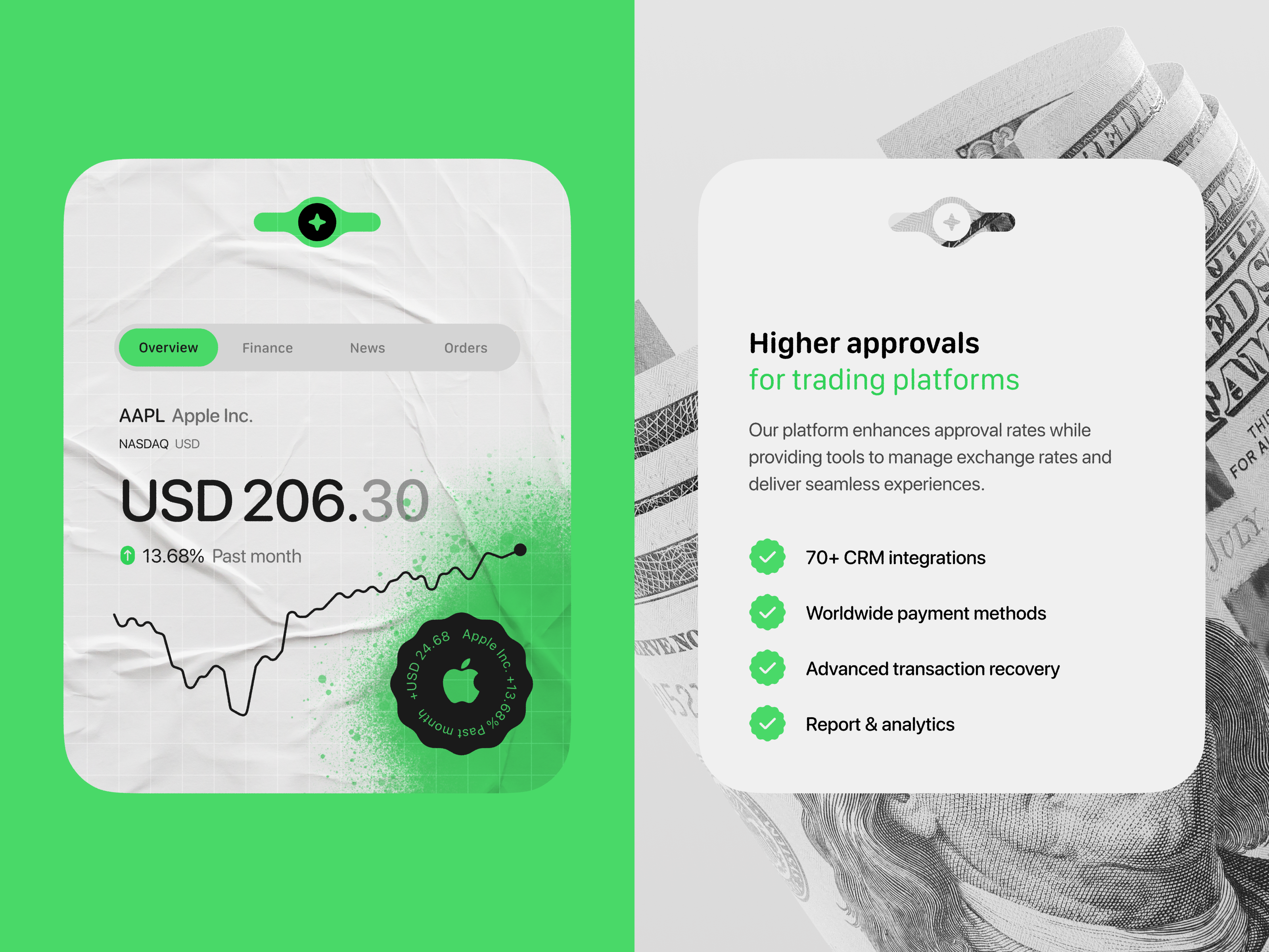 One pager for trading platforms. 2d illustration 3d 3d illustration apple branding cards fintech forex graphic design illustration one pager trade typography ui