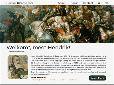 Hendrik Conscience Wikipedia page redesign figma ui