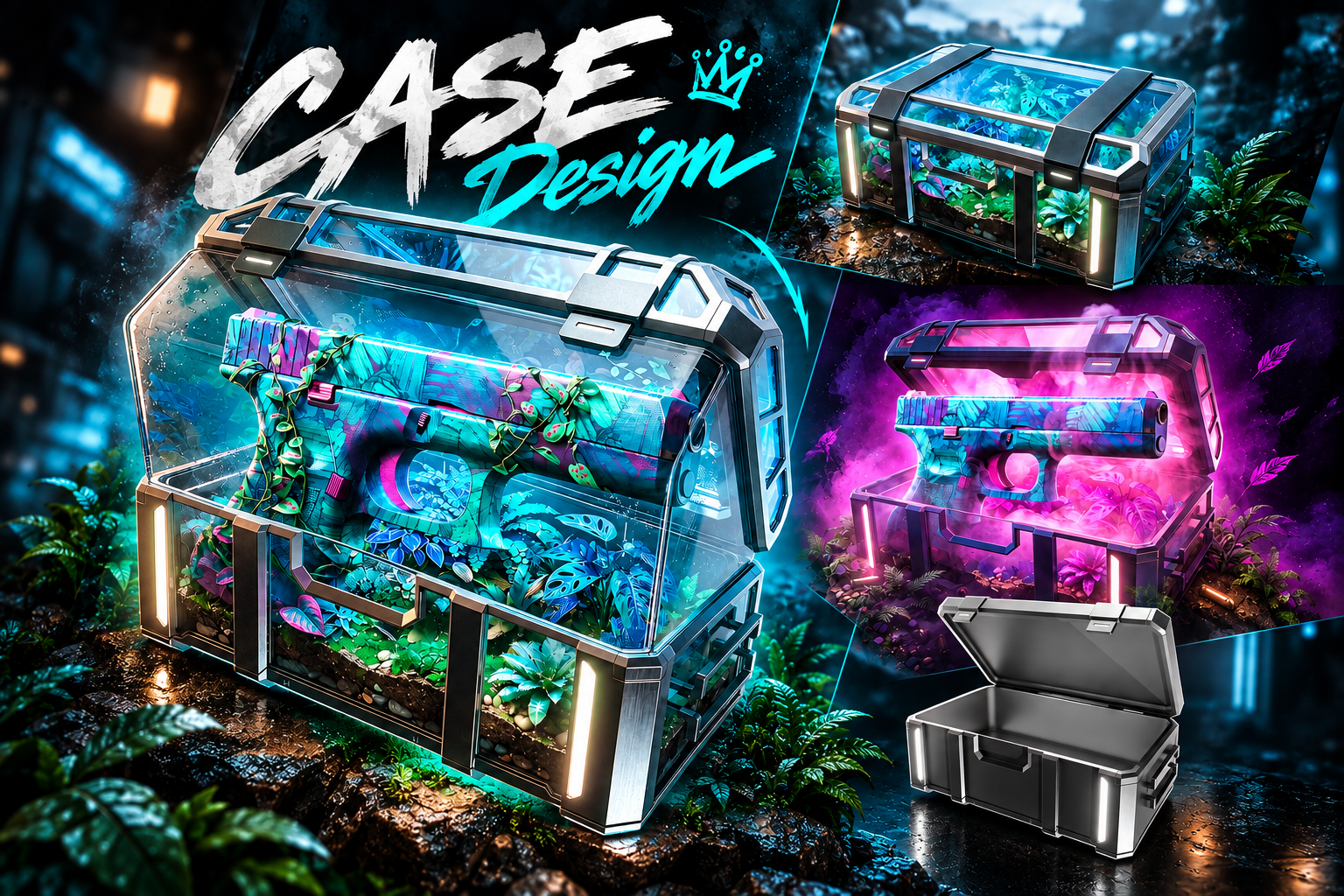 Neon Jungle 3DCase —CS2 3ddesign blender3d casedesign cs2 gambling game gamedesign igaming juicyart lootcase open case weaponskin