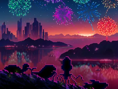 Poster for client branding design illustration pixel art poster