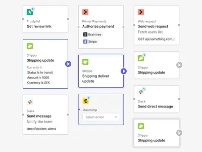Workflow blocks product design ui
