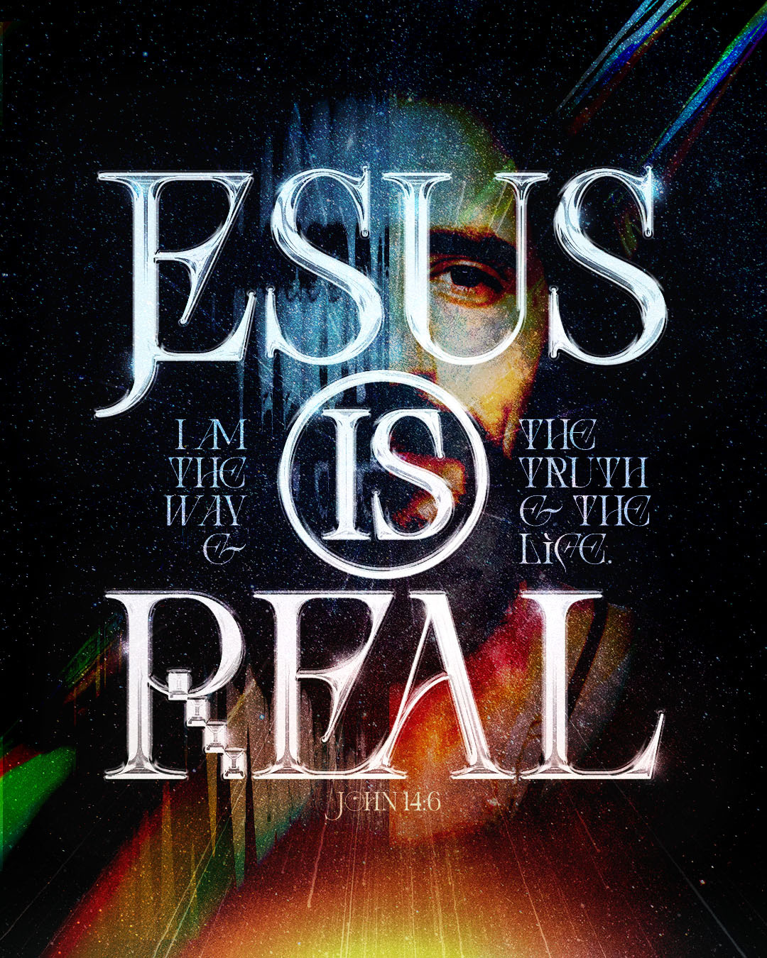 Jesus is Real christian church editorial design god graphic design jesus poster sermon social media type design
